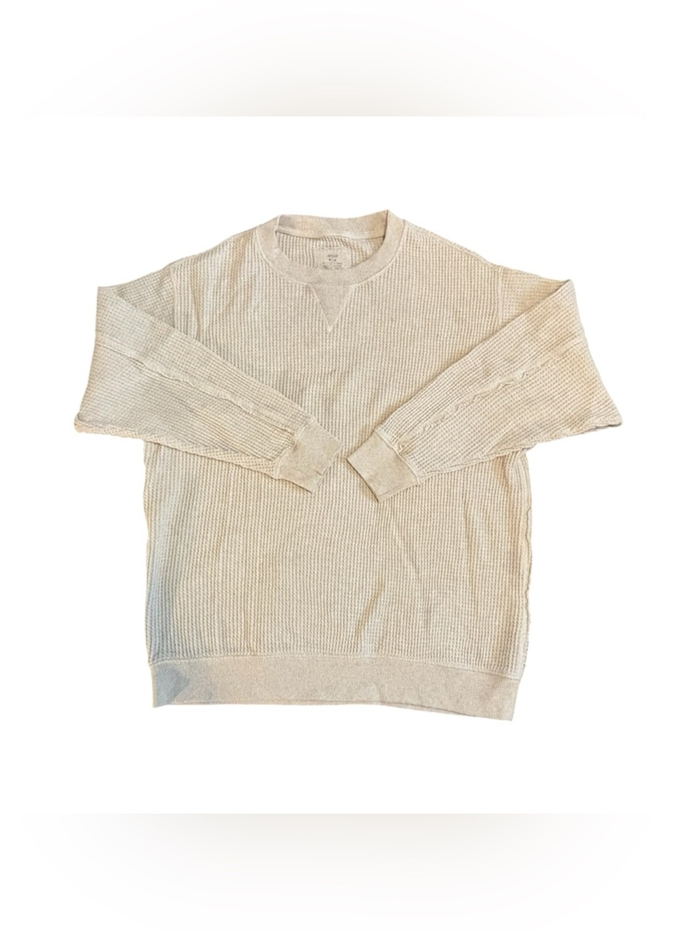 aerie Women’s Cream Waffle-Knit Crewneck Sweater